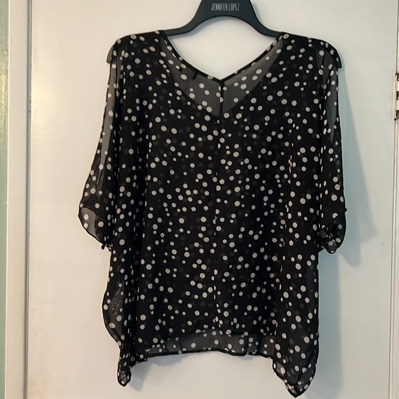 Alloy Sheer polka top blouse size xl - Picture 3 of 3